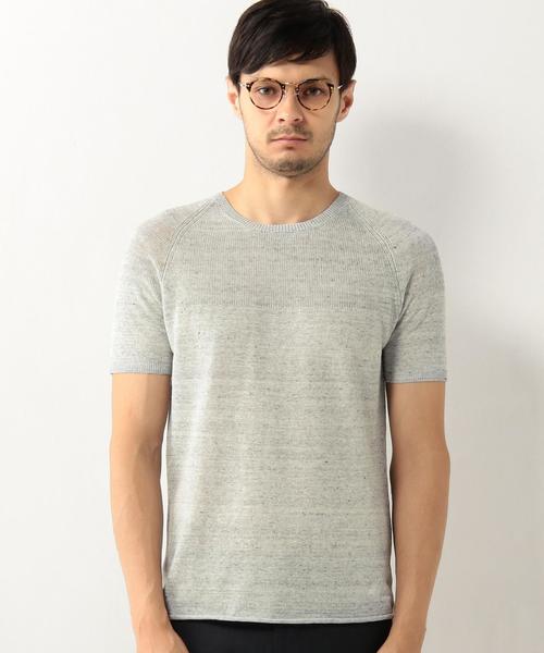 UNITED ARROWS（ユナイテッドアローズ）の「＜ROBERTO COLLINA(ロベルト コリーナ)＞ SOLID CREW S/S◆（ニット/セーター・メンズ・ネイビー/ライトグレー・50/48/46）」の4枚目の写真