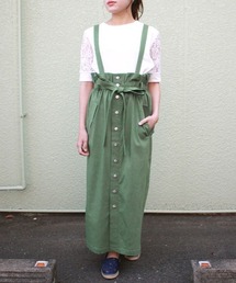 【ZOZO限定】サスペンダー付き 2WAYロングデニムスカート