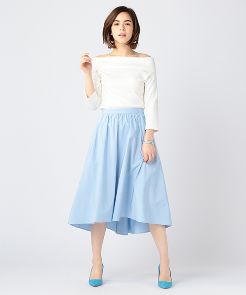 ESTNATION（エストネーション）の「ESTNATION フレアースカート（スカート・レディース・ピンク/イエロー/オフホワイト/ライトブルー・36/38）」の21枚目の写真