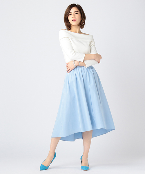 ESTNATION（エストネーション）の「ESTNATION フレアースカート（スカート・レディース・ピンク/イエロー/オフホワイト/ライトブルー・36/38）」の20枚目の写真