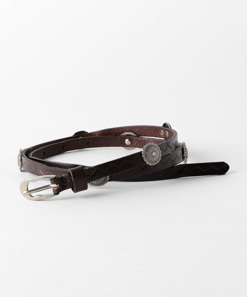 coen（コーエン）の「コンチョベルト（ベルト・レディース・ベージュ/ダークブラウン・FREE）」の2枚目の写真