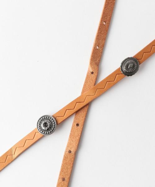 coen（コーエン）の「コンチョベルト（ベルト・レディース・ベージュ/ダークブラウン・FREE）」の3枚目の写真