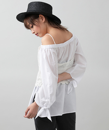 Denime | 袖リボンオフショルブラウス(シャツ/ブラウス)