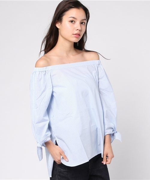 Denime（ドゥニーム）の「袖リボンオフショルブラウス（シャツ/ブラウス・レディース・ブルー系その他4/イエロー系その他5/カーキ/ホワイト・FREE）」の22枚目の写真