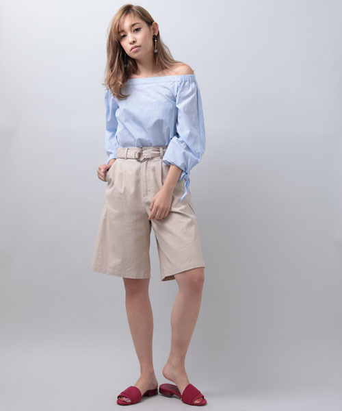 Denime（ドゥニーム）の「袖リボンオフショルブラウス（シャツ/ブラウス・レディース・ブルー系その他4/イエロー系その他5/カーキ/ホワイト・FREE）」の18枚目の写真