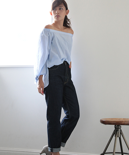 Denime（ドゥニーム）の「袖リボンオフショルブラウス（シャツ/ブラウス・レディース・ブルー系その他4/イエロー系その他5/カーキ/ホワイト・FREE）」の7枚目の写真