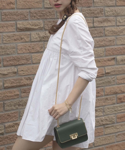 PLAIN CLOTHING（プレーンクロージング）の「チェーンミニショルダーバッグ【PLAIN CLOTHING】（ショルダーバッグ・レディース・グリーン/ホワイト/レッド/ブラック/グレー・FREE）」の17枚目の写真