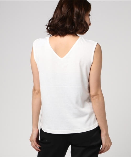 VENCEEXCHANGE（ヴァンスエクスチェンジ）の「ストライプポンチョアンサンブル （カーディガン/ボレロ・レディース・オフホワイト/ブラック・MEDIUM）」の8枚目の写真