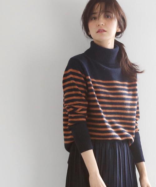 coen（コーエン）の「【新色追加・手洗いできる】ラムウールタートルネックニット（ニット/セーター・レディース・ホワイト/グレー/ダークグリーン/ネイビー/オフホワイト/イエロー/ピンク・FREE）」の6枚目の写真