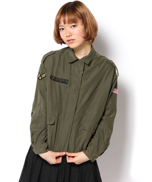 Khaju（カージュ）の「★★Khaju:ミリタリードルマンブルゾン（ブルゾン・レディース・カーキ/ネイビー・ONE SIZE）」の2枚目の写真