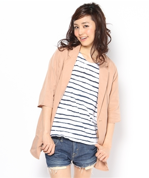 Kastane（カスタネ）の「テンセルJK（テーラードジャケット・レディース・オリーブ/ピンク/ベージュ/チャコールグレー・FREE）」の11枚目の写真