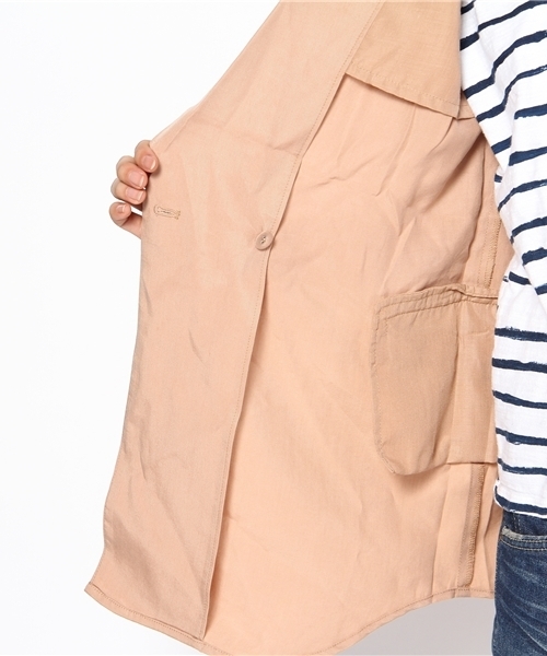 Kastane（カスタネ）の「テンセルJK（テーラードジャケット・レディース・オリーブ/ピンク/ベージュ/チャコールグレー・FREE）」の12枚目の写真