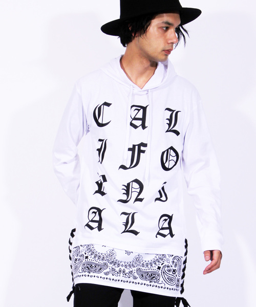 ８(eight)（エイト）の「ペイズリー プルオーバー パーカー スウェット（パーカー・メンズ・ホワイト/ブラック・MEDIUM/LARGE）」の2枚目の写真