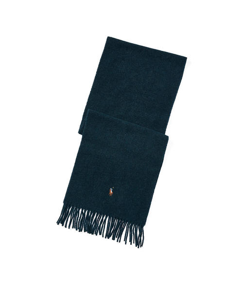 POLO RALPH LAUREN（ポロ ラルフ ローレン）の「ヴァージン ウール スカーフ（マフラー・メンズ・ブルー系9/ネイビー/カーキ・ONE SIZE）」の4枚目の写真