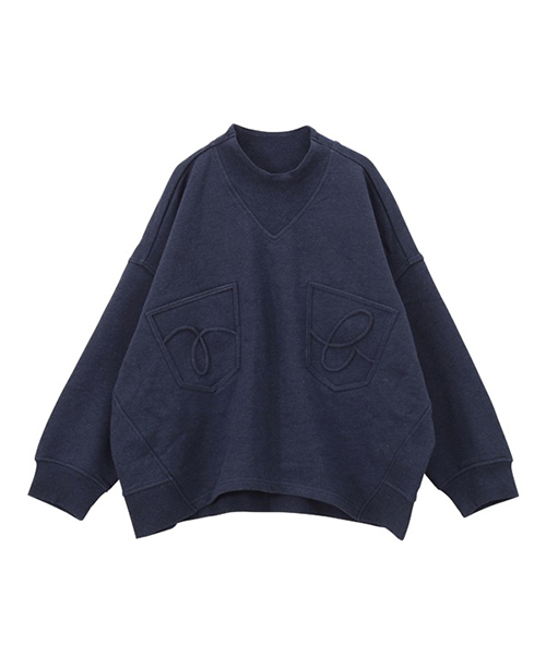 mercibeaucoup,（メルシーボークー）の「Ｂ：ポケオシウラケ（Tシャツ/カットソー・レディース・グレー/オフホワイト/ネイビー・01）」の3枚目の写真