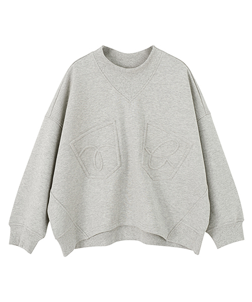 mercibeaucoup,（メルシーボークー）の「Ｂ：ポケオシウラケ（Tシャツ/カットソー・レディース・グレー/オフホワイト/ネイビー・01）」の7枚目の写真