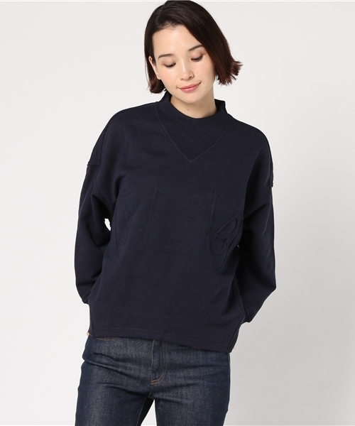 mercibeaucoup,（メルシーボークー）の「Ｂ：ポケオシウラケ（Tシャツ/カットソー・レディース・グレー/オフホワイト/ネイビー・01）」の15枚目の写真