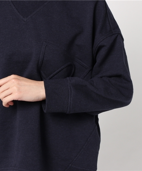 mercibeaucoup,（メルシーボークー）の「Ｂ：ポケオシウラケ（Tシャツ/カットソー・レディース・グレー/オフホワイト/ネイビー・01）」の12枚目の写真