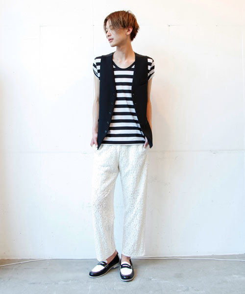 603（ロクマルサン）の「603 ＵネックボーダーＴシャツ（Tシャツ/カットソー・メンズ・ブラック/グレー/ブルー・40）」の13枚目の写真