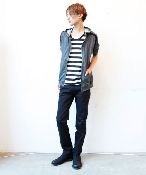 603（ロクマルサン）の「603 ＵネックボーダーＴシャツ（Tシャツ/カットソー・メンズ・ブラック/グレー/ブルー・40）」の11枚目の写真