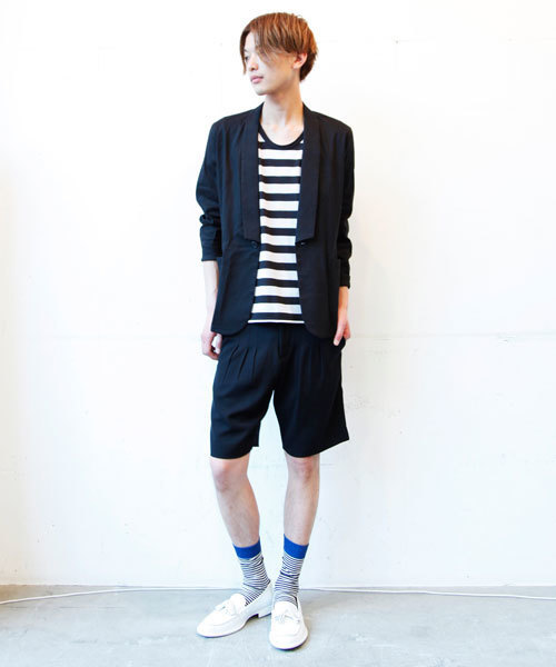 603（ロクマルサン）の「603 ＵネックボーダーＴシャツ（Tシャツ/カットソー・メンズ・ブラック/グレー/ブルー・40）」の12枚目の写真