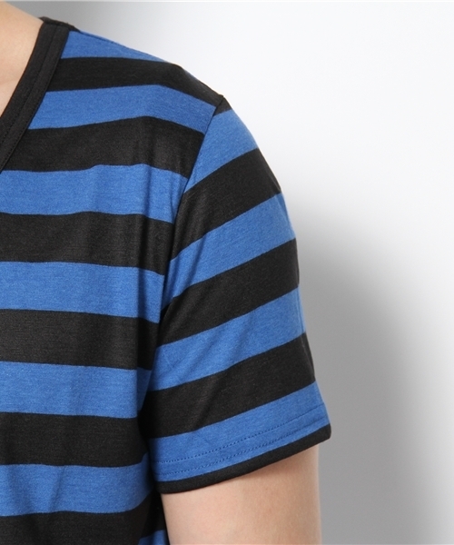 603（ロクマルサン）の「603 ＵネックボーダーＴシャツ（Tシャツ/カットソー・メンズ・ブラック/グレー/ブルー・40）」の7枚目の写真