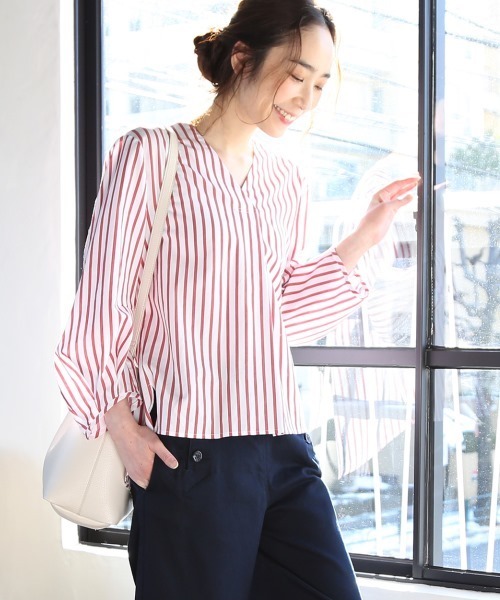 coen（コーエン）の「コットンピケパフスリーブブラウス（シャツ/ブラウス・レディース・ホワイト/ネイビー/マスタード/レッド・FREE）」の4枚目の写真