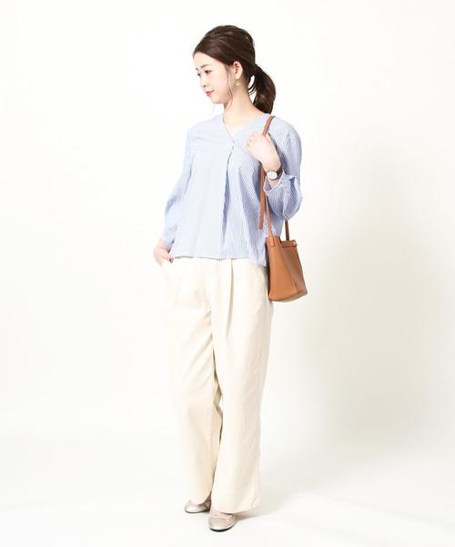 coen（コーエン）の「コットンピケパフスリーブブラウス（シャツ/ブラウス・レディース・ホワイト/ネイビー/マスタード/レッド・FREE）」の17枚目の写真