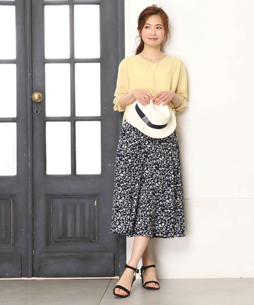 un dix cors（アンディコール）の「【カラーバリエーション☆】ライトベネフロントタックブラウス（シャツ/ブラウス・レディース・ホワイト/イエロー/ラベンダー/ライトグレー/モスグリーン・ﾌﾘ-）」の9枚目の写真