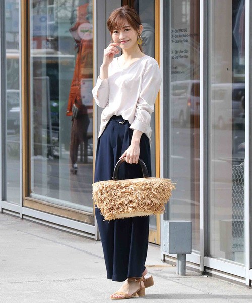 un dix cors（アンディコール）の「【カラーバリエーション☆】ライトベネフロントタックブラウス（シャツ/ブラウス・レディース・ホワイト/イエロー/ラベンダー/ライトグレー/モスグリーン・ﾌﾘ-）」の12枚目の写真