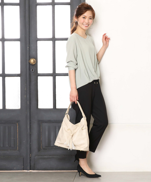 un dix cors（アンディコール）の「【カラーバリエーション☆】ライトベネフロントタックブラウス（シャツ/ブラウス・レディース・ホワイト/イエロー/ラベンダー/ライトグレー/モスグリーン・ﾌﾘ-）」の17枚目の写真