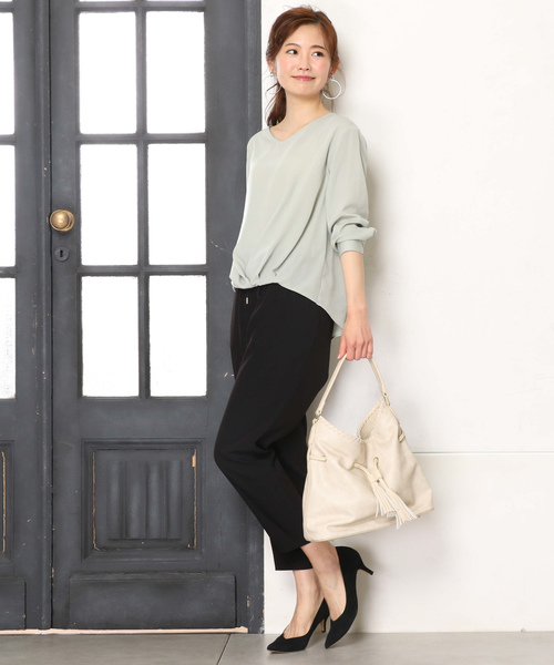 un dix cors（アンディコール）の「【カラーバリエーション☆】ライトベネフロントタックブラウス（シャツ/ブラウス・レディース・ホワイト/イエロー/ラベンダー/ライトグレー/モスグリーン・ﾌﾘ-）」の18枚目の写真