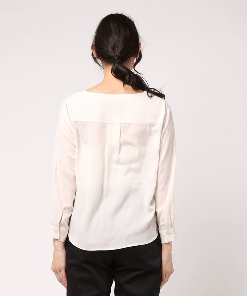 un dix cors（アンディコール）の「【カラーバリエーション☆】ライトベネフロントタックブラウス（シャツ/ブラウス・レディース・ホワイト/イエロー/ラベンダー/ライトグレー/モスグリーン・ﾌﾘ-）」の7枚目の写真