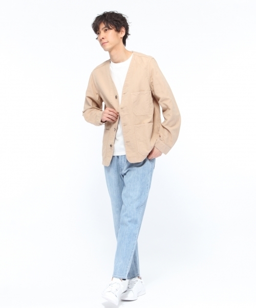 LAKOLE（ラコレ）の「コットンリネンオックスノーカラーブルゾン / LAKOLE（ブルゾン・メンズ・ブラック/ベージュ/オリーブ・MEDIUM/LARGE）」の5枚目の写真