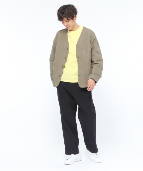 LAKOLE（ラコレ）の「コットンリネンオックスノーカラーブルゾン / LAKOLE（ブルゾン・メンズ・ブラック/ベージュ/オリーブ・MEDIUM/LARGE）」の7枚目の写真