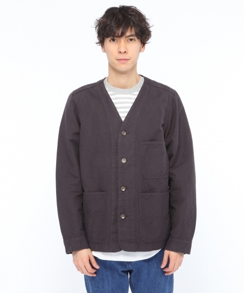 LAKOLE（ラコレ）の「コットンリネンオックスノーカラーブルゾン / LAKOLE（ブルゾン・メンズ・ブラック/ベージュ/オリーブ・MEDIUM/LARGE）」の8枚目の写真