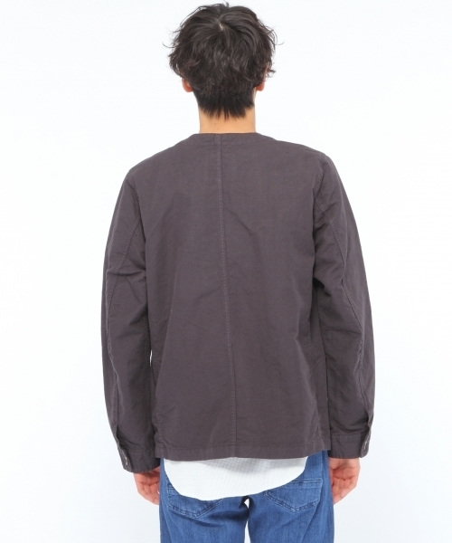 LAKOLE（ラコレ）の「コットンリネンオックスノーカラーブルゾン / LAKOLE（ブルゾン・メンズ・ブラック/ベージュ/オリーブ・MEDIUM/LARGE）」の10枚目の写真