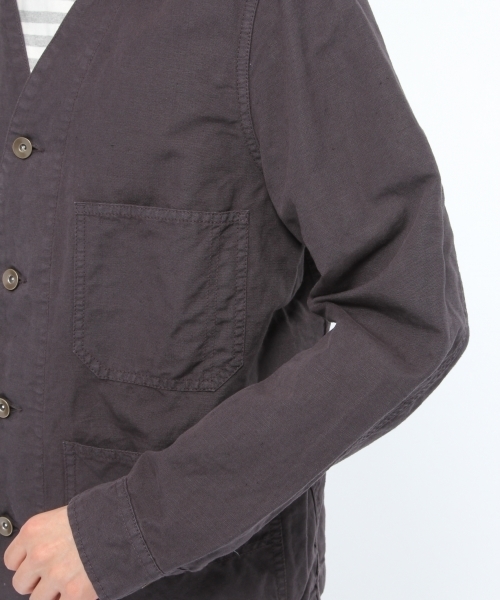 LAKOLE（ラコレ）の「コットンリネンオックスノーカラーブルゾン / LAKOLE（ブルゾン・メンズ・ブラック/ベージュ/オリーブ・MEDIUM/LARGE）」の12枚目の写真