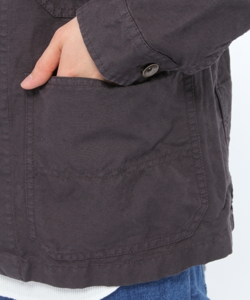 LAKOLE（ラコレ）の「コットンリネンオックスノーカラーブルゾン / LAKOLE（ブルゾン・メンズ・ブラック/ベージュ/オリーブ・MEDIUM/LARGE）」の15枚目の写真