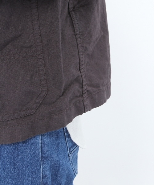 LAKOLE（ラコレ）の「コットンリネンオックスノーカラーブルゾン / LAKOLE（ブルゾン・メンズ・ブラック/ベージュ/オリーブ・MEDIUM/LARGE）」の17枚目の写真