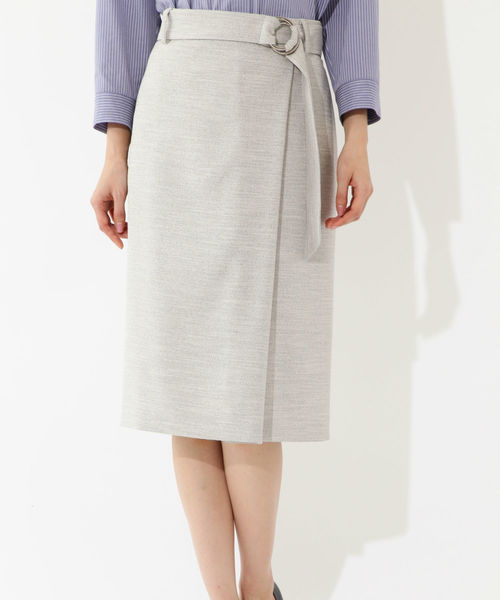 22 OCTOBRE（ヴァンドゥ－オクトーブル）の「麻調サマーセットアップスカート（スカート・レディース・ブルー/グレー・36/38/40）」の2枚目の写真