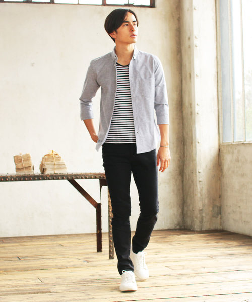 THE CASUAL（カジュアル）の「ストレッチオックスフォード7分袖シャツ（シャツ/ブラウス・メンズ・ストライプ/ホワイト系その他/ピンク/ネイビー/ワイン/グレー/ホワイト/グレー系その他/その他/サックスブルー/チェック・L/XL/M/S）」の14枚目の写真