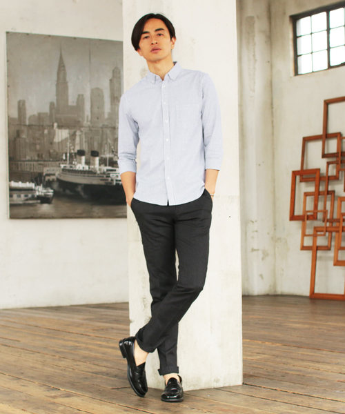 THE CASUAL（カジュアル）の「ストレッチオックスフォード7分袖シャツ（シャツ/ブラウス・メンズ・ストライプ/ホワイト系その他/ピンク/ネイビー/ワイン/グレー/ホワイト/グレー系その他/その他/サックスブルー/チェック・L/XL/M/S）」の15枚目の写真