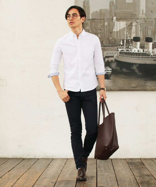 THE CASUAL（カジュアル）の「ストレッチオックスフォード7分袖シャツ（シャツ/ブラウス・メンズ・ストライプ/ホワイト系その他/ピンク/ネイビー/ワイン/グレー/ホワイト/グレー系その他/その他/サックスブルー/チェック・L/XL/M/S）」の16枚目の写真