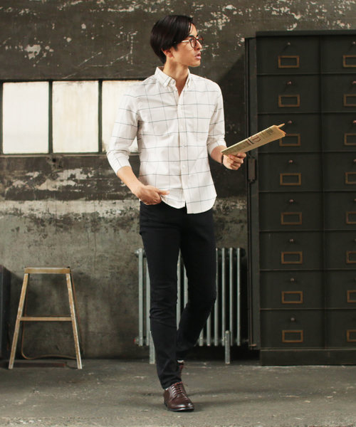 THE CASUAL（カジュアル）の「ストレッチオックスフォード7分袖シャツ（シャツ/ブラウス・メンズ・ストライプ/ホワイト系その他/ピンク/ネイビー/ワイン/グレー/ホワイト/グレー系その他/その他/サックスブルー/チェック・L/XL/M/S）」の18枚目の写真