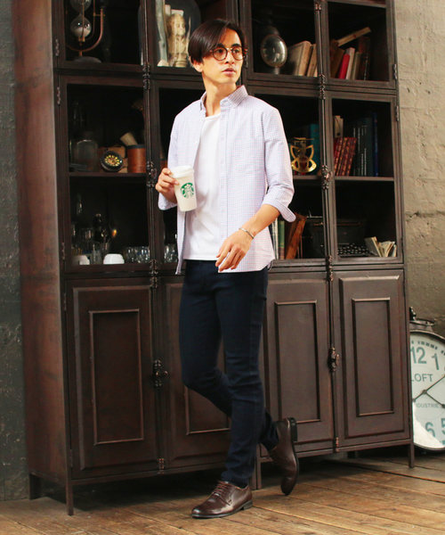 THE CASUAL（カジュアル）の「ストレッチオックスフォード7分袖シャツ（シャツ/ブラウス・メンズ・ストライプ/ホワイト系その他/ピンク/ネイビー/ワイン/グレー/ホワイト/グレー系その他/その他/サックスブルー/チェック・L/XL/M/S）」の21枚目の写真