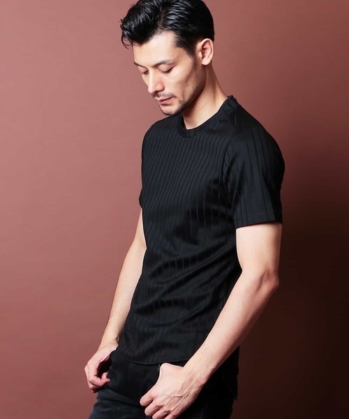MICHEL KLEIN HOMME (ミッシェルクランオム)の「カットソー(アルビニハリヌキ)(Tシャツ/カットソー・メンズ・ホワイト/ブラック・SMALL/MEDIUM/LARGE/X-LARGE/XX-LARGE)」の1枚目の写真
