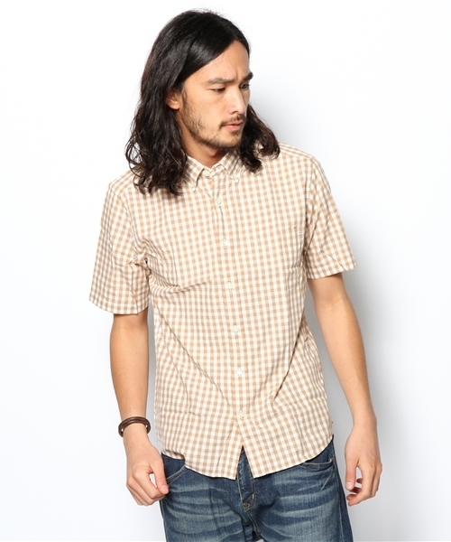 green label relaxing（グリーンレーベルリラクシング）の「GGM/CHK SBD S/Sシャツ（シャツ/ブラウス・メンズ・ブラック/ベージュ/ライラック・SMALL/MEDIUM/LARGE/X-LARGE）」の2枚目の写真