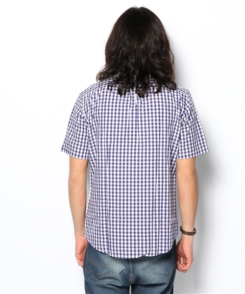 green label relaxing（グリーンレーベルリラクシング）の「GGM/CHK SBD S/Sシャツ（シャツ/ブラウス・メンズ・ブラック/ベージュ/ライラック・SMALL/MEDIUM/LARGE/X-LARGE）」の6枚目の写真