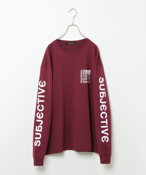 VENCEEXCHANGE(ヴァンスエクスチェンジ)の「袖ロゴロンTシャツ(Tシャツ/カットソー・メンズ・ホワイト/ブラック/ボルドー・M/L)」の1枚目の写真